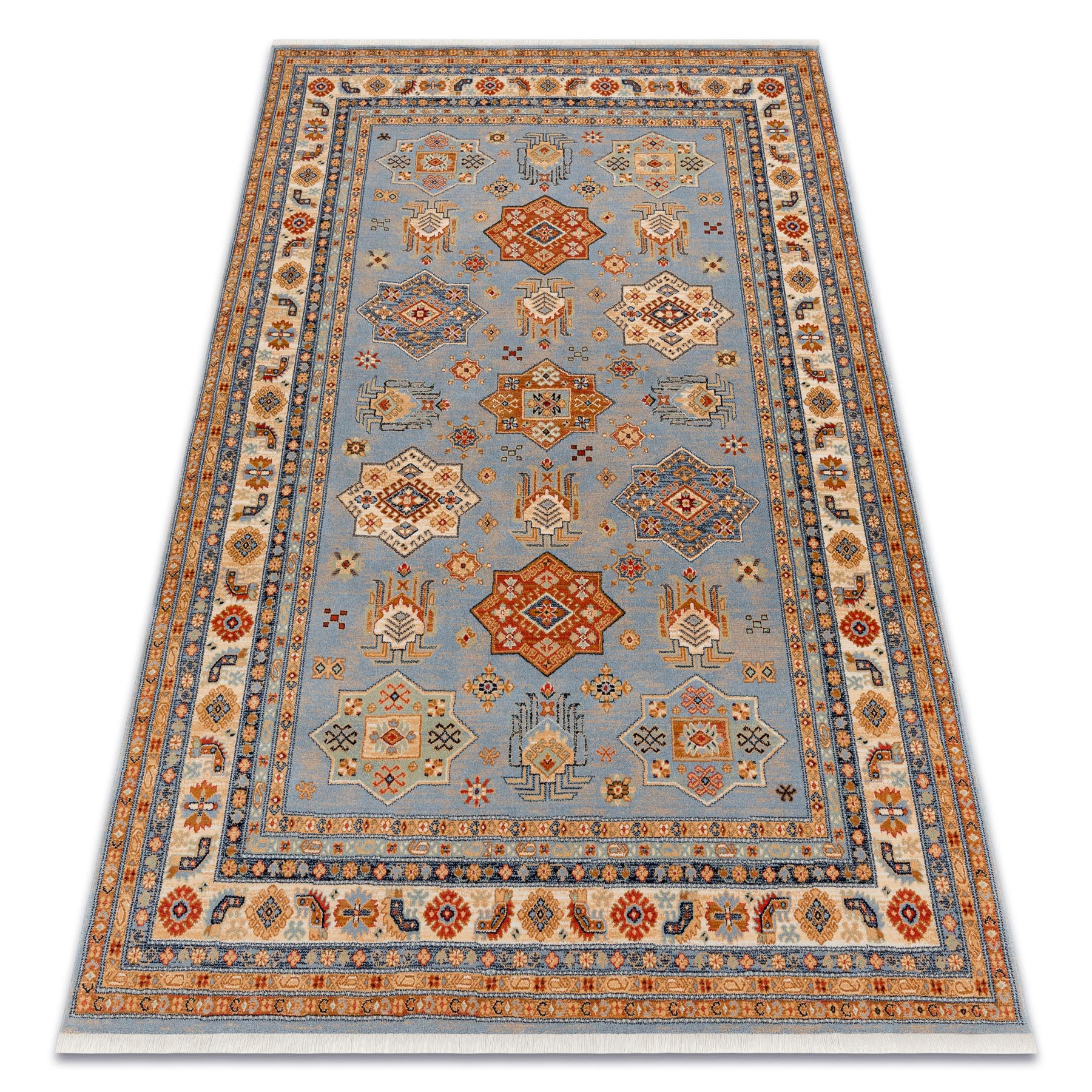 Dywan wełniany KESHAN Frędzle, Ramka orientalny 7683/53544 80x145 cm