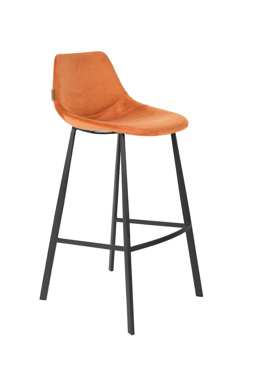 FRANKY 80 - Tabouret de bar en velours orange