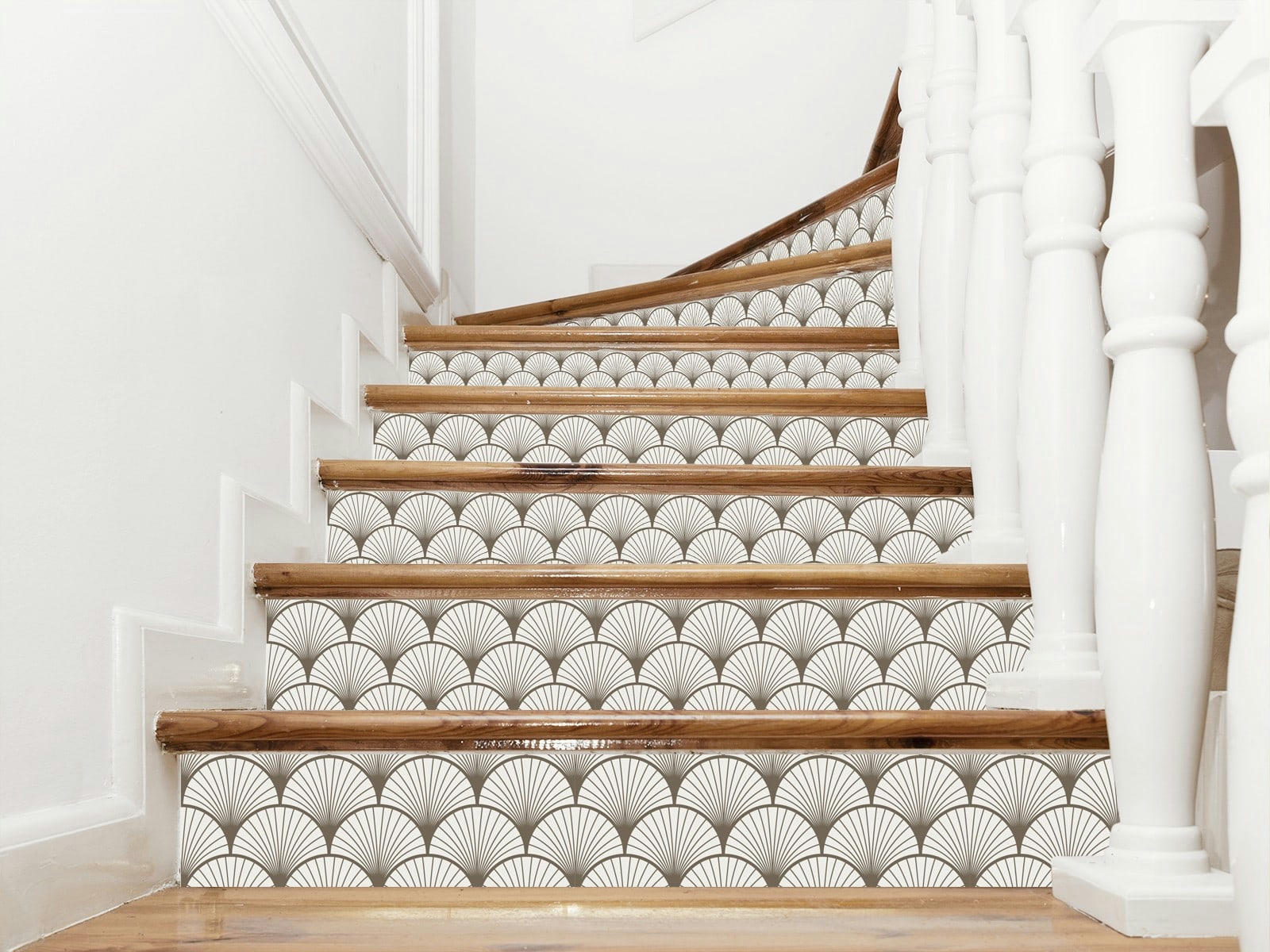 - Contremarches adhésives seigaiha beige 20cmx4m