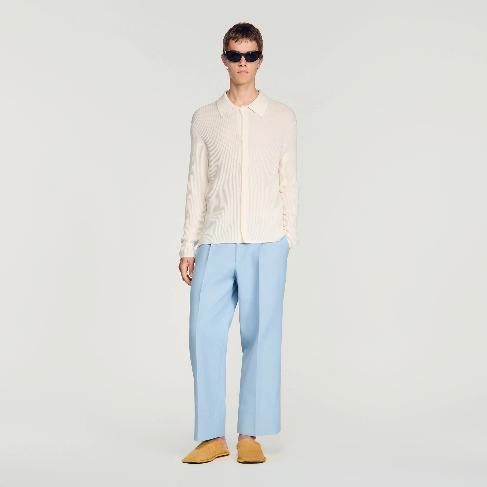 Chemise en maille côtelée