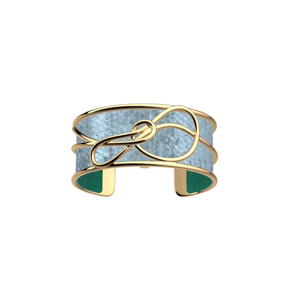 Manchette Ariane, cuir réversible Vert Antique / égée