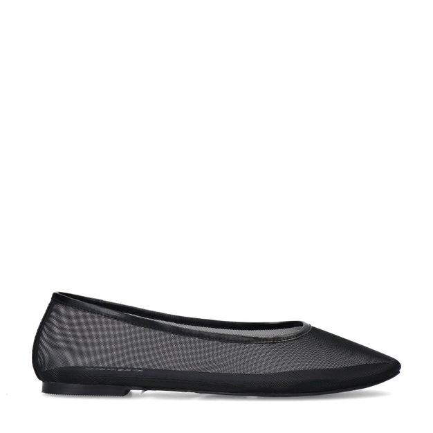 Zwarte mesh ballerina's