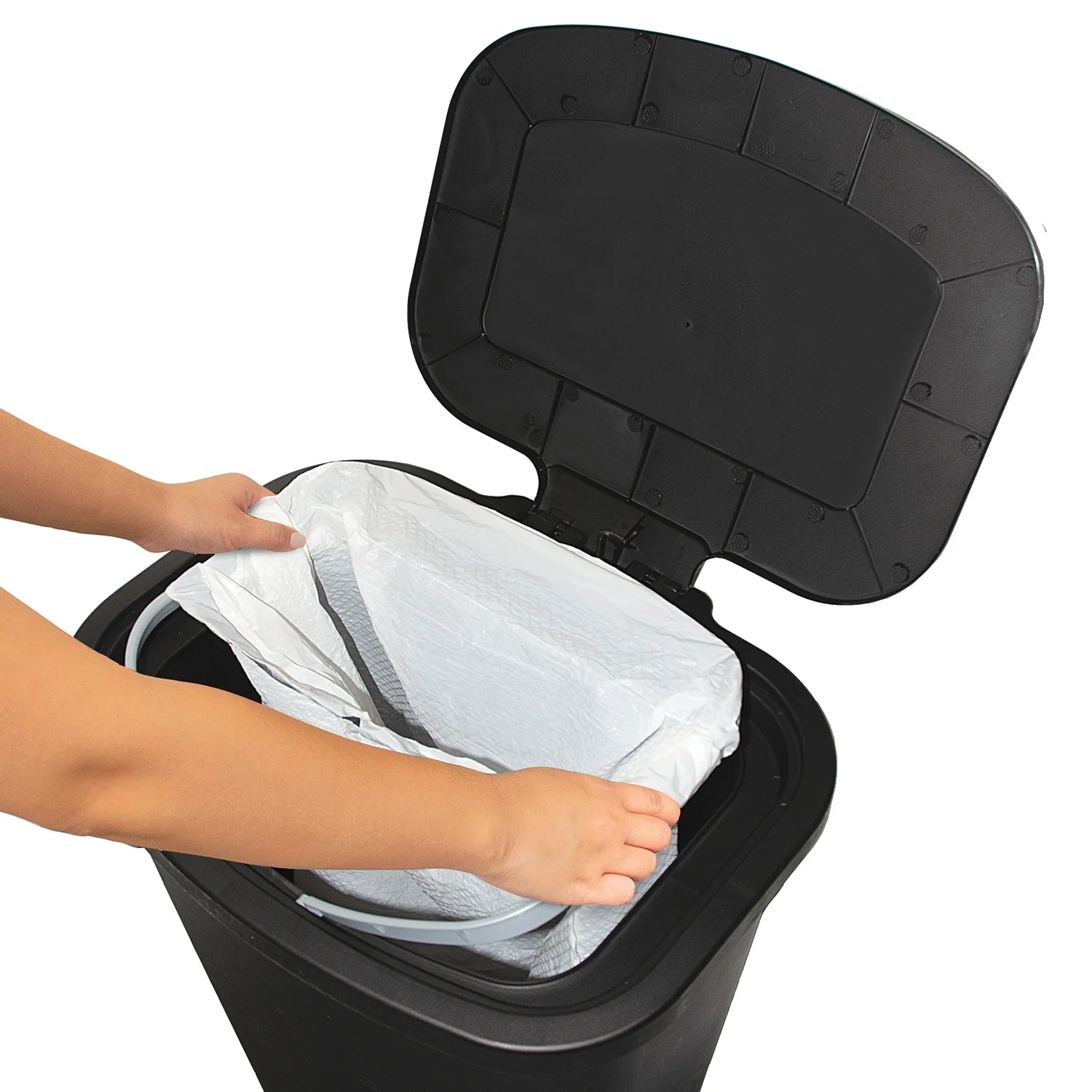 Glad Black Step-on Plastic Trash Can