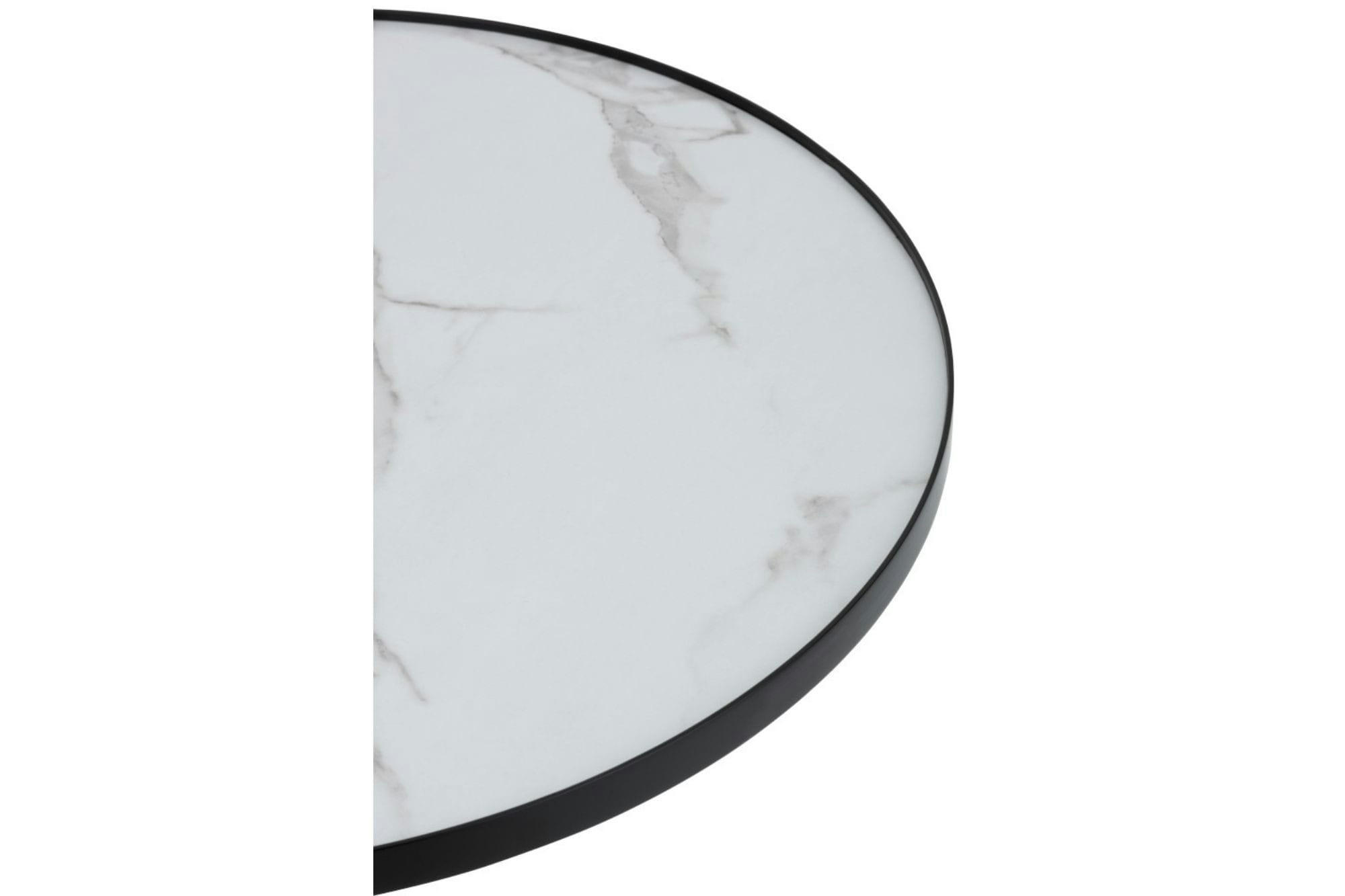 PRAGUE - Table basse ronde en métal marbrée D80
