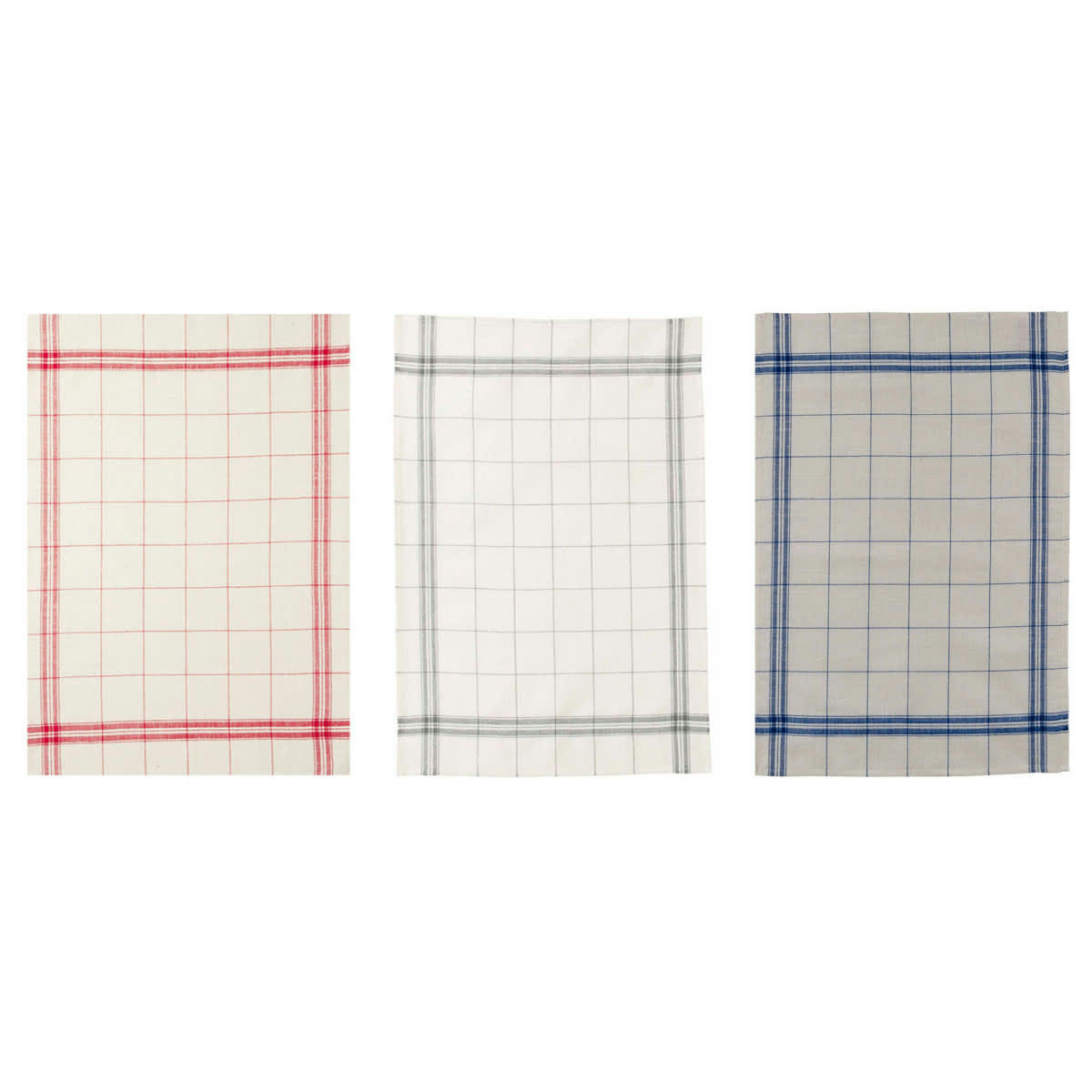 EGR - Lot de 3 Torchons en lin multicolore 50x75