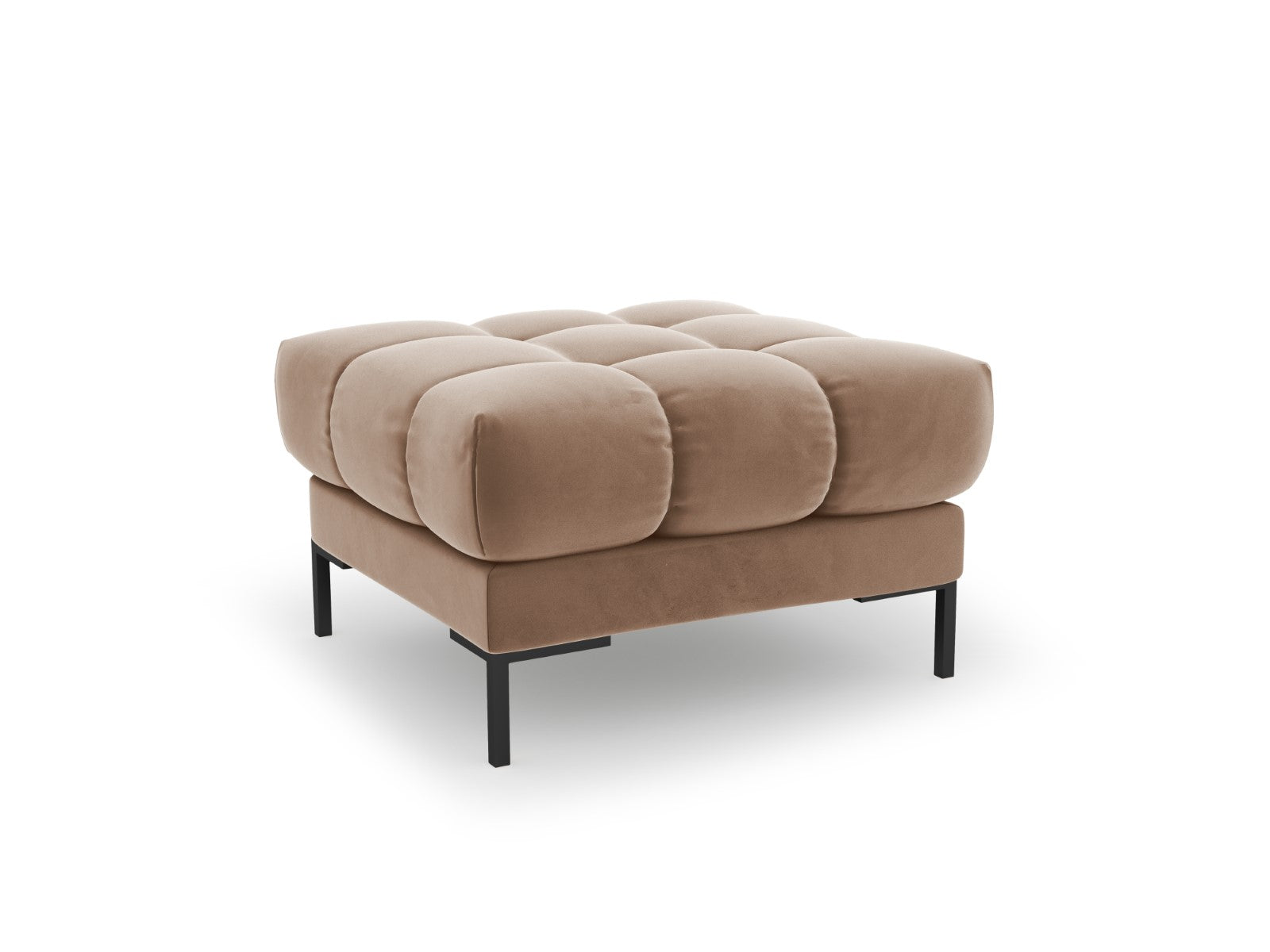 Cosmopolitan Design Poef Bali flueel, beige - 60x60x41cm