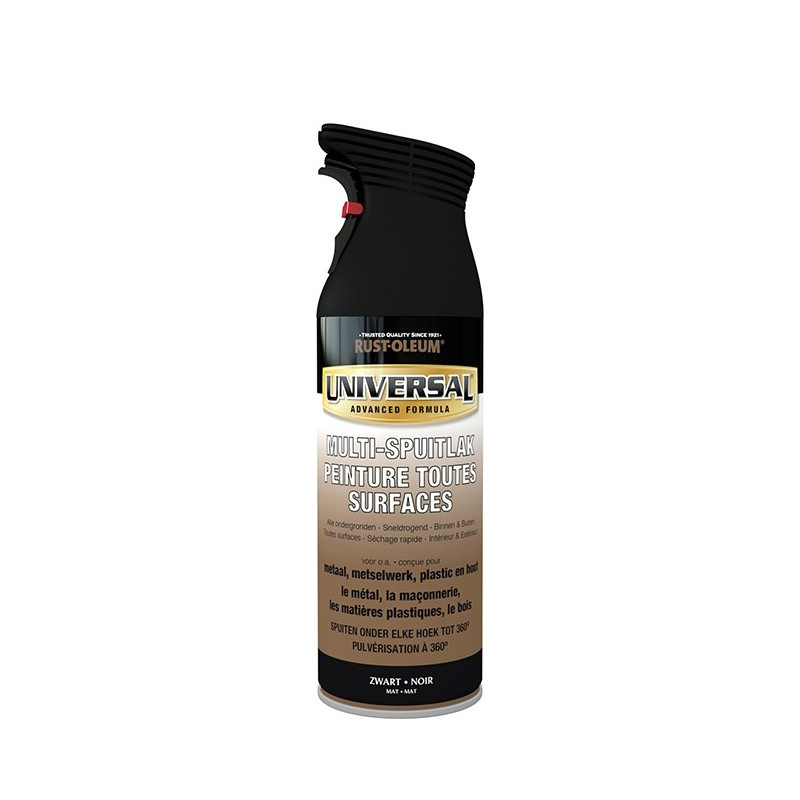Peinture aérosol Universal noire mate 0,4 L RUST-OLEUM