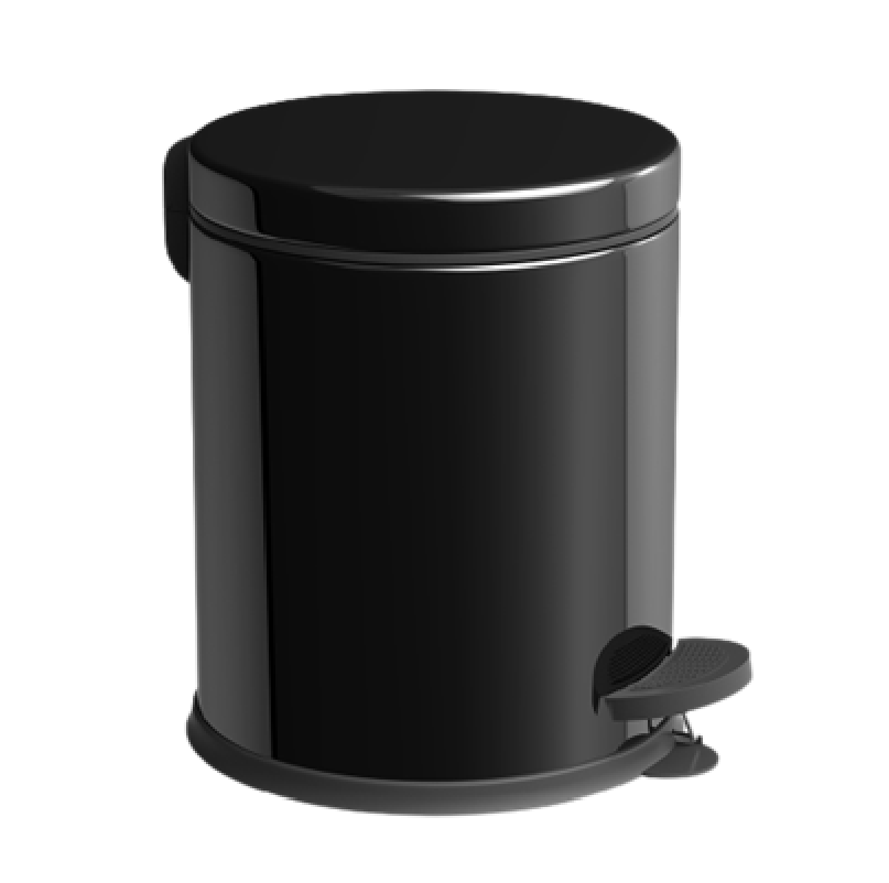 Kosz na śmieci łazienkowy biurowy z pedałem czarny stal Easyform 5l
