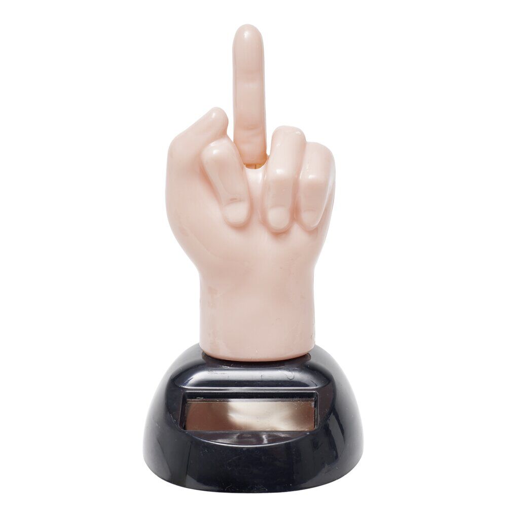 Figurine solaire dansante main geste humoristique H10cm (3 modèles)