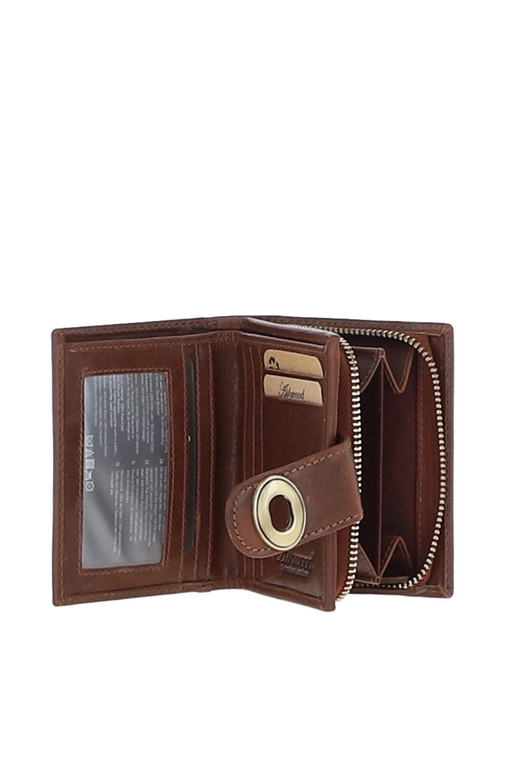 Ashwood Leather Real Leather Purse with Turnlock & Zip Pocket