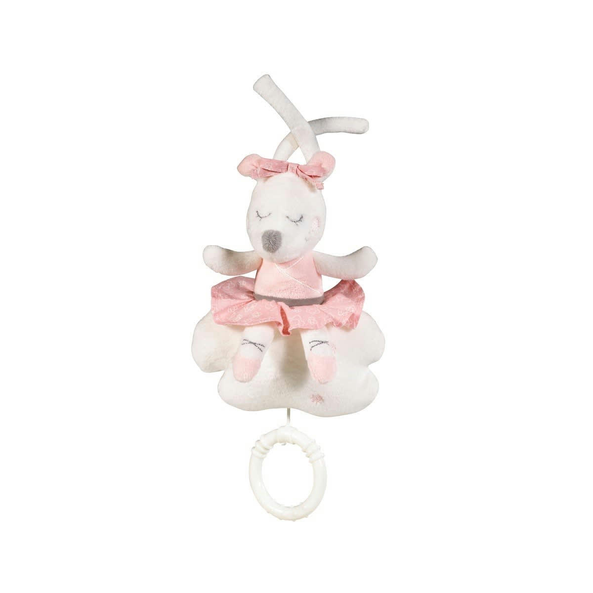 LILIBELLE - Peluche Mini Musical souris danseuse en velours Rose
