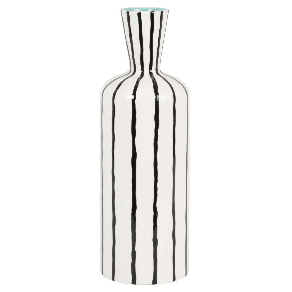 - Vase en dolomite blanche à stries noires H34