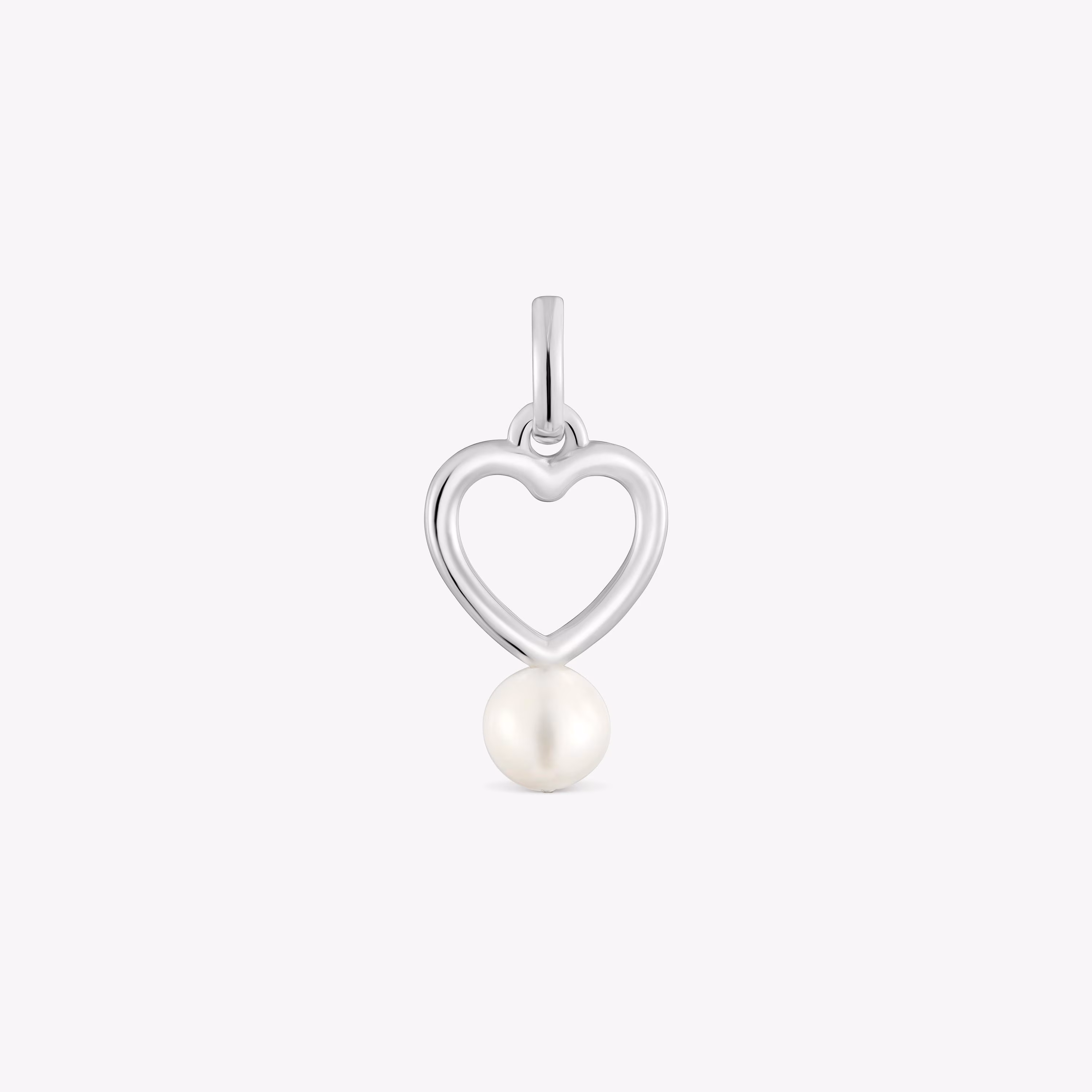 Colgante corazón de plata y perla cultivada New Silueta