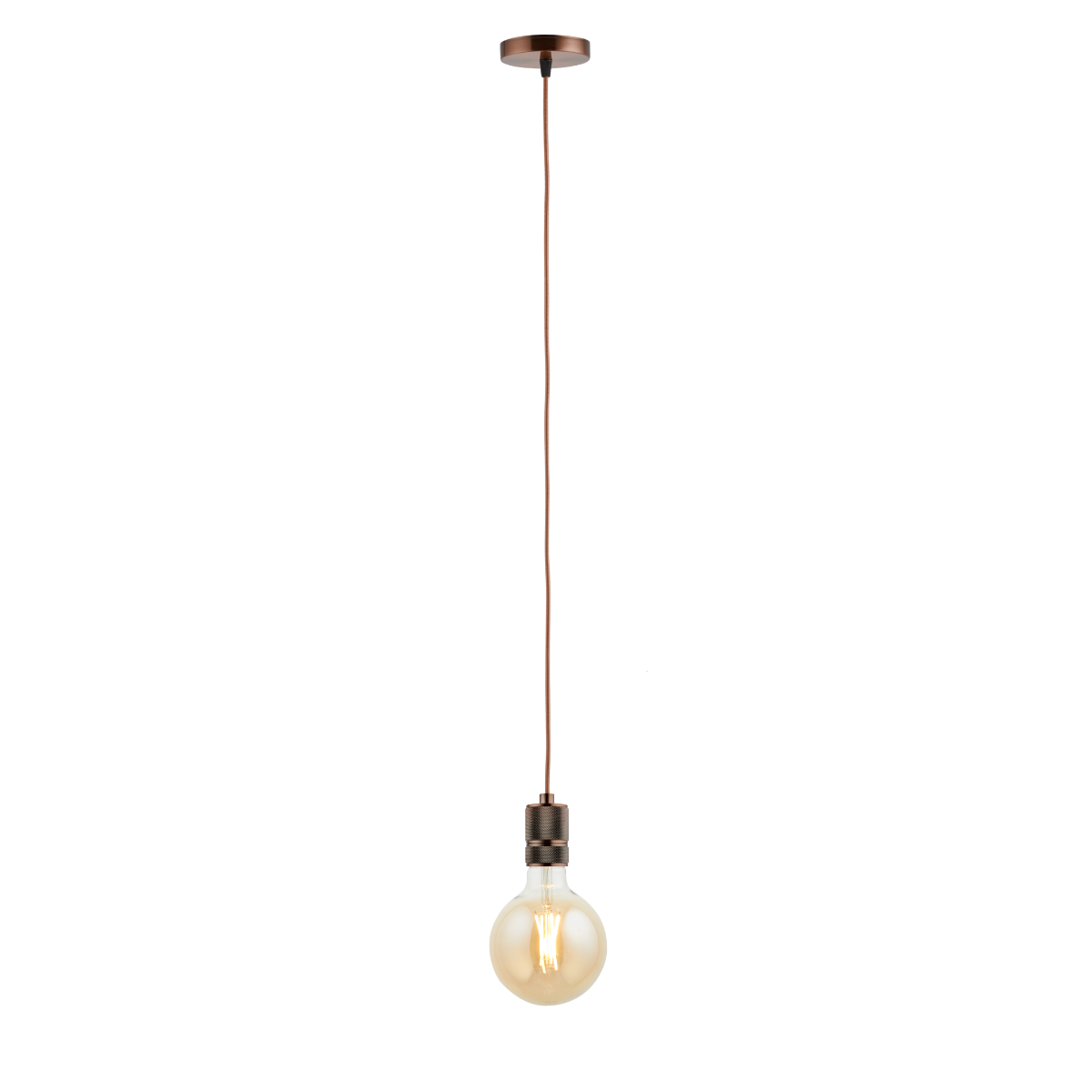 Lighto | Pendel Koper | Inclusief Lichtbron Goud | Classic | 1.5m Snoer | Met Plafondkap