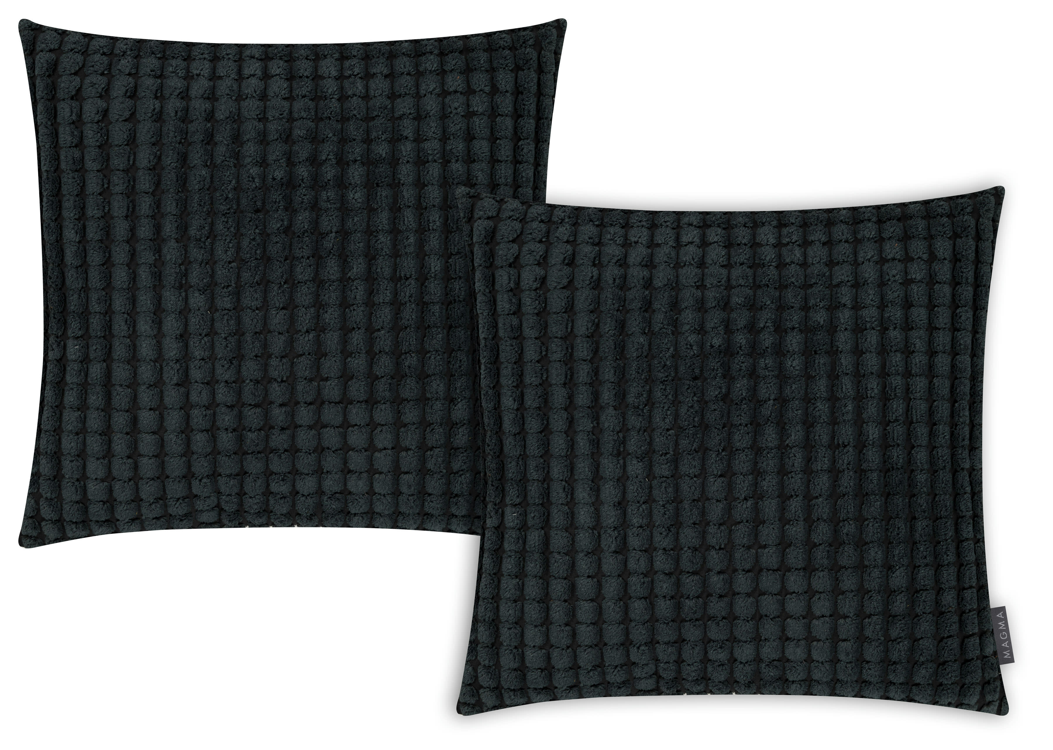 LENOX - Housses de coussin velours toucher doux vert- Lot de 2 - 50x50