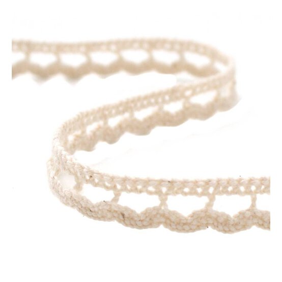 Cream Delicate Cotton Lace Ribbon 9mm x 5m
