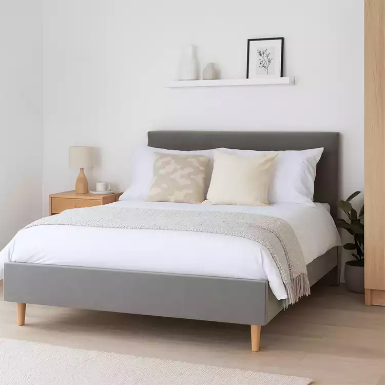Millbrook Taylor Double Fabric Bed Frame -Grey