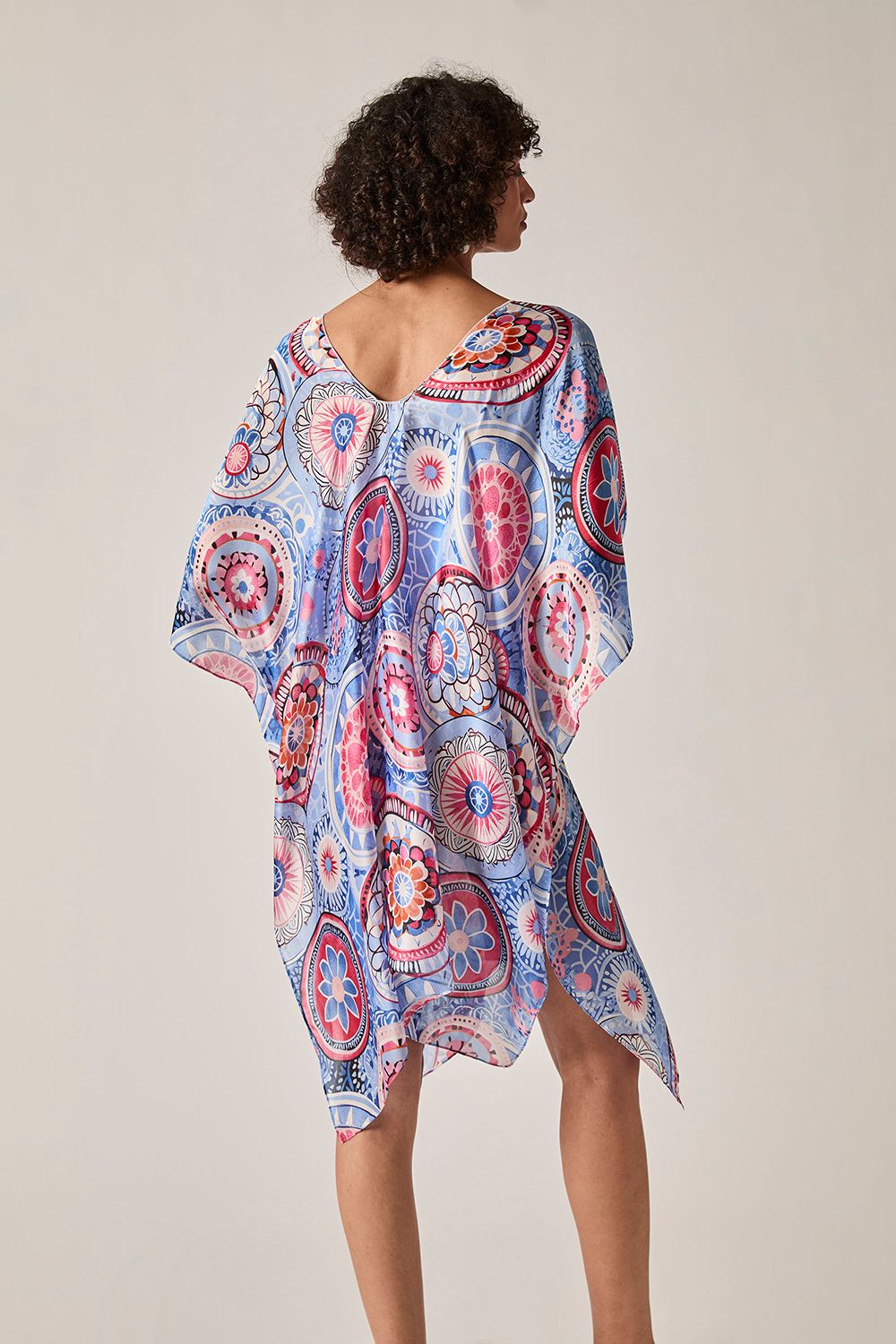 James Lakeland Blue Mandala Print Kaftan