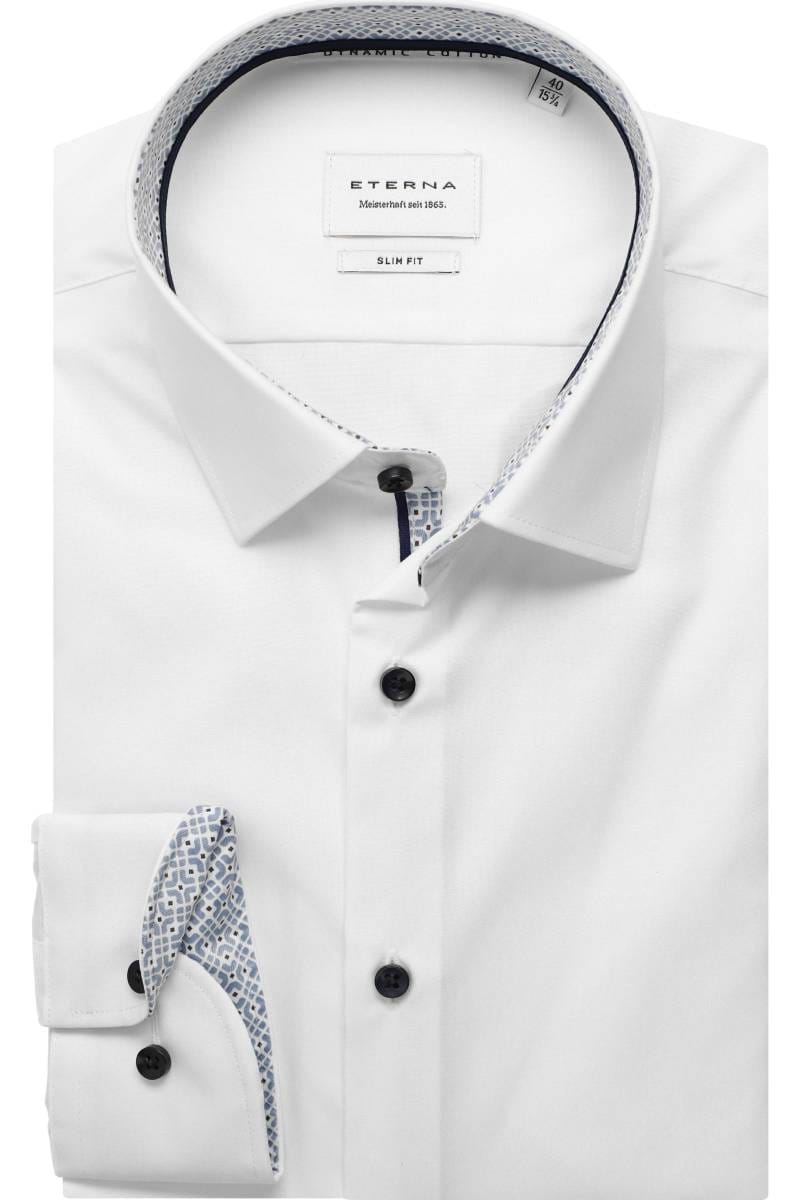 ETERNA Dynamic Cotton Slim Fit Hemd weiss, Einfarbig