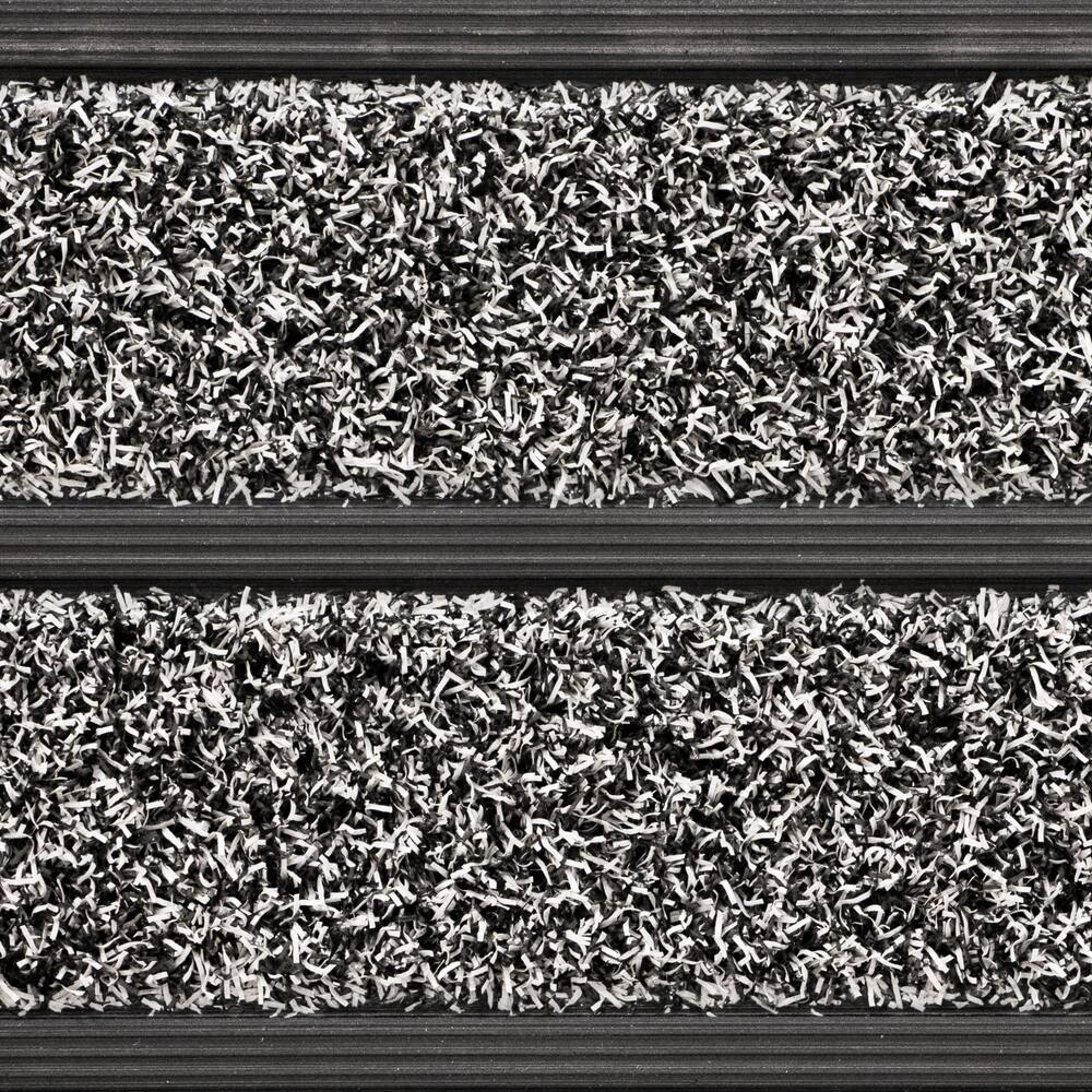 For Living Faux Indoor/Outdoor Coir Ribbed Door Mat, Grey, 18-in x 30-in