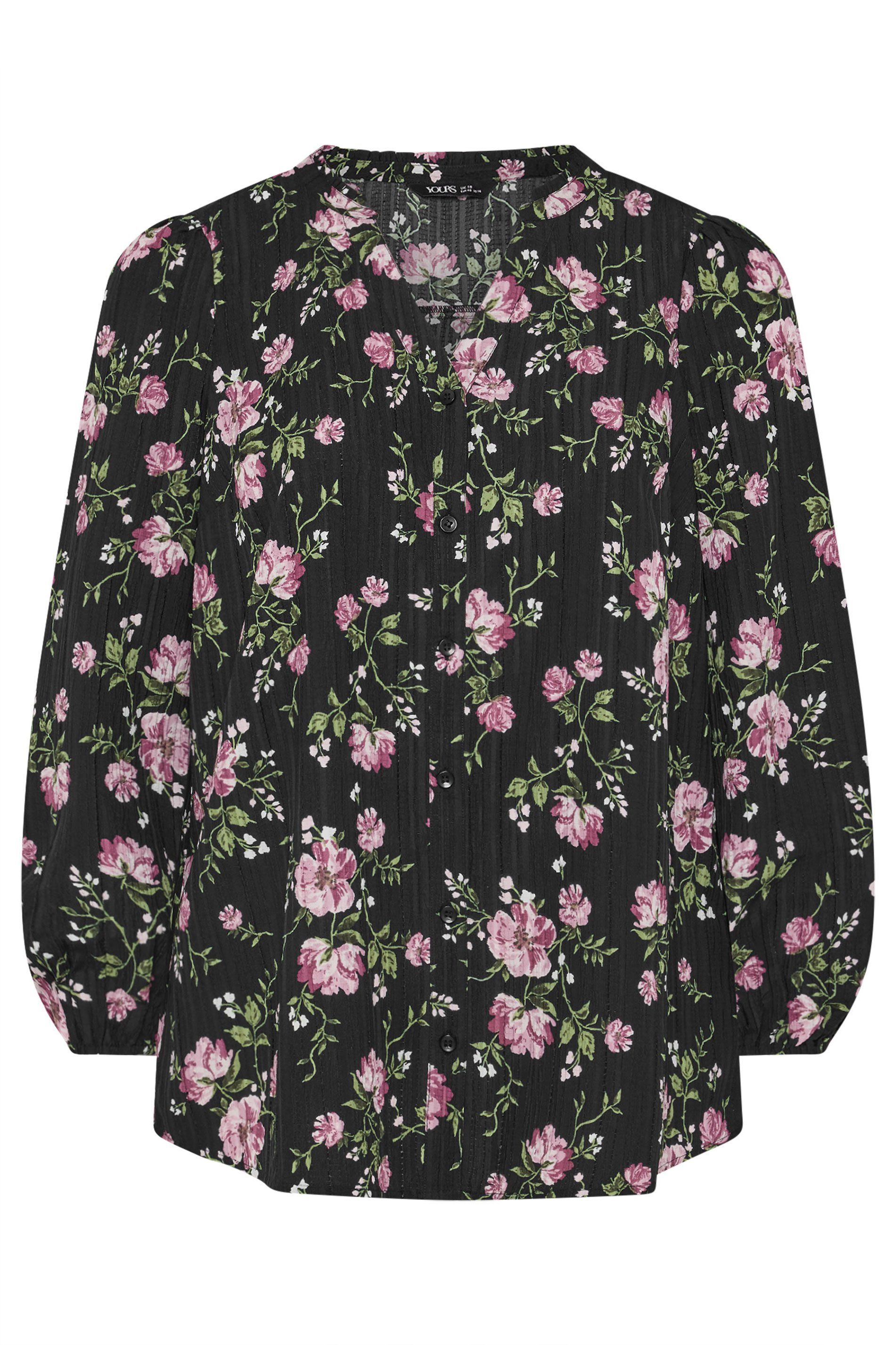 Yours Floral Notch Neck Blouse
