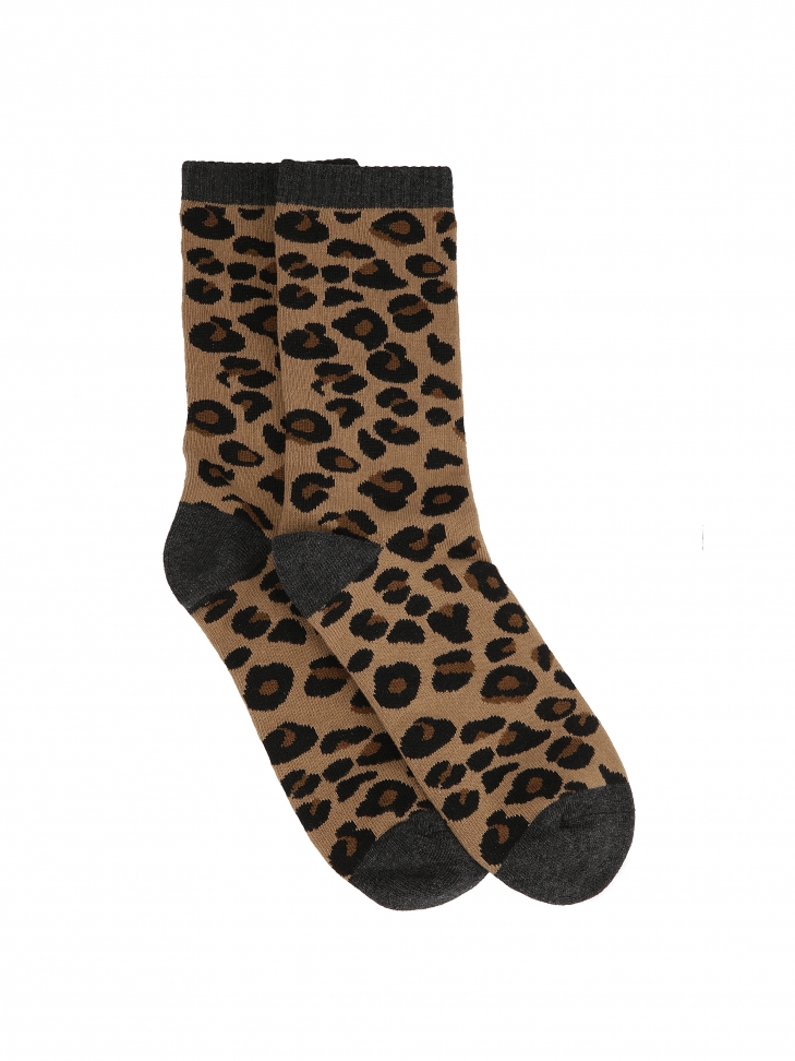 Cotton socks for women in leopard print