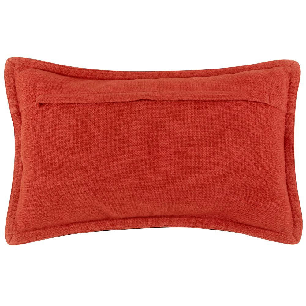 - Housse de coussin en coton et lin terracotta 30x50