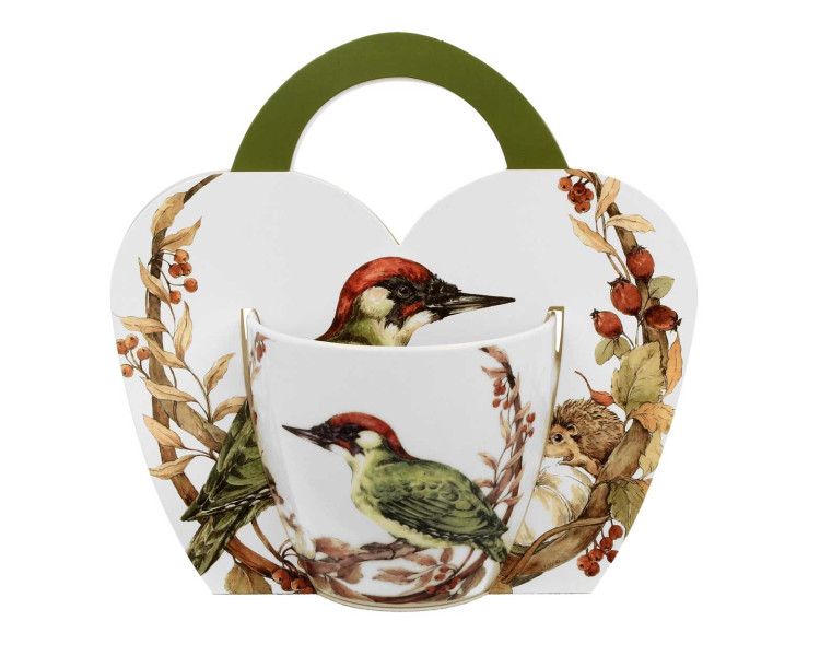Porcelanowy kubek Animals Dzięcioł 460 ml do Kawy Herbaty Napoi