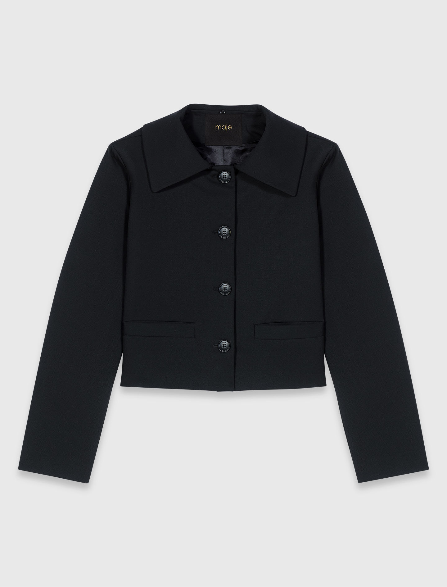 Veste courte à col amovible