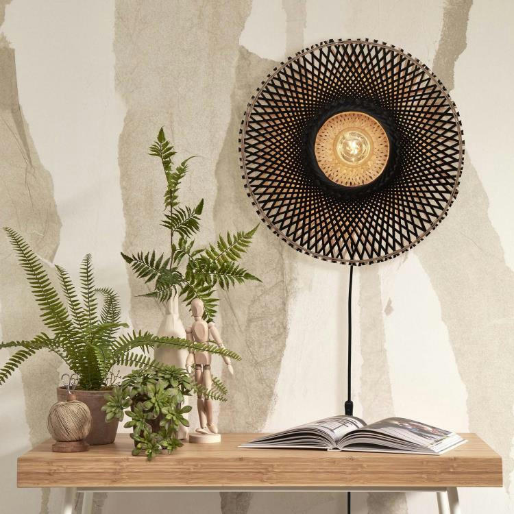 KALIMANTAN - Applique bambou  noir/naturel, h. 44cm