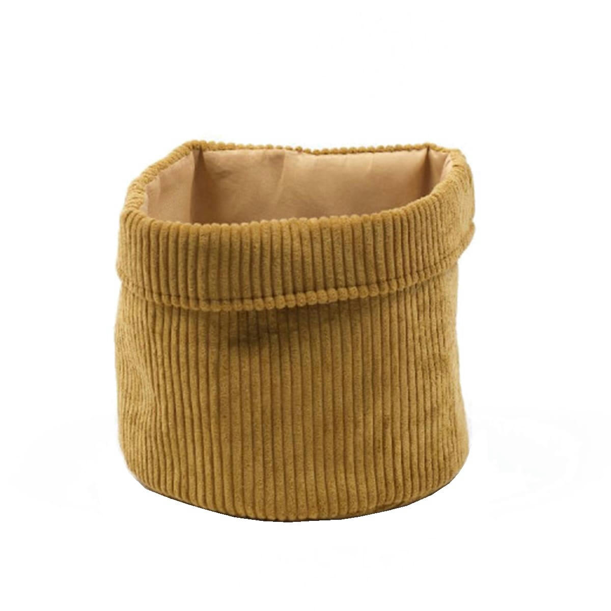 COZY - Corbeille en velours côtelé bronze