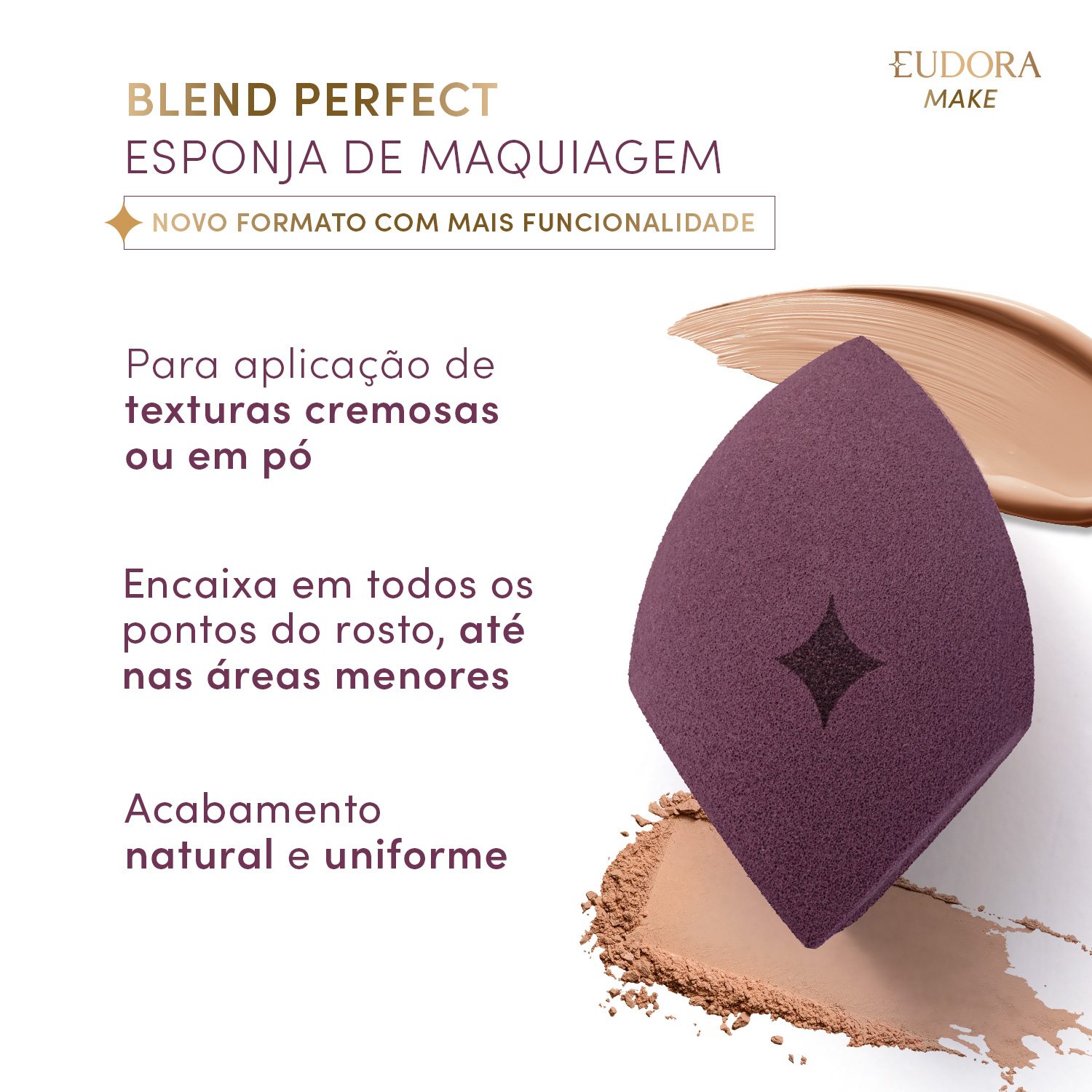 Esponja de Maquiagem Eudora Make Blend Perfection