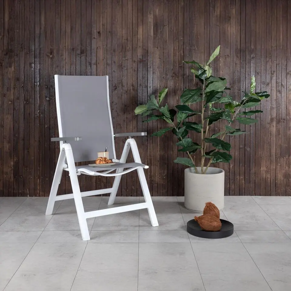 Tuinstoel Grijs Textiel - Verstelbaar - Albany - Set van 2