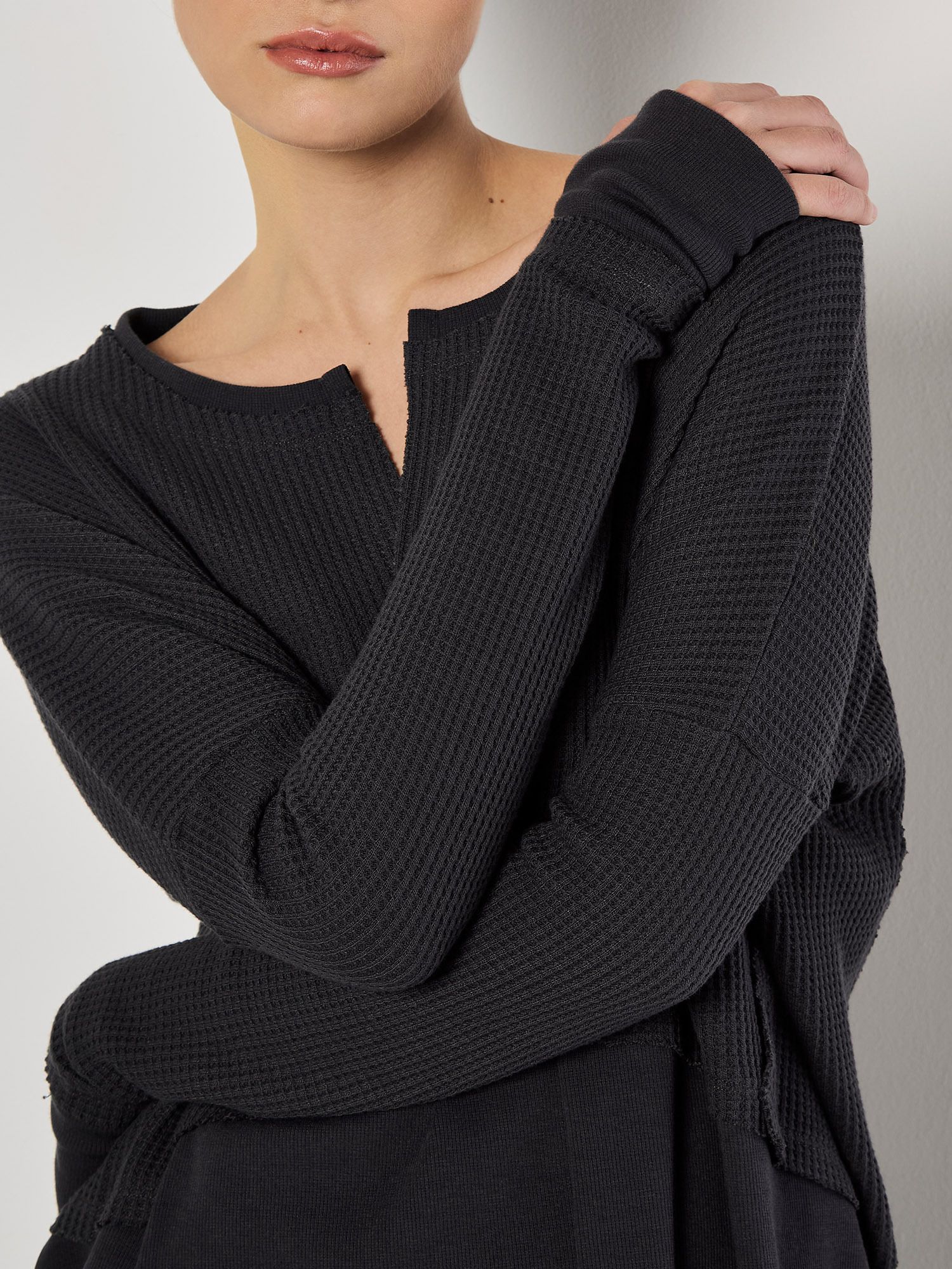 Apricot Waffle Jersey Layered Top