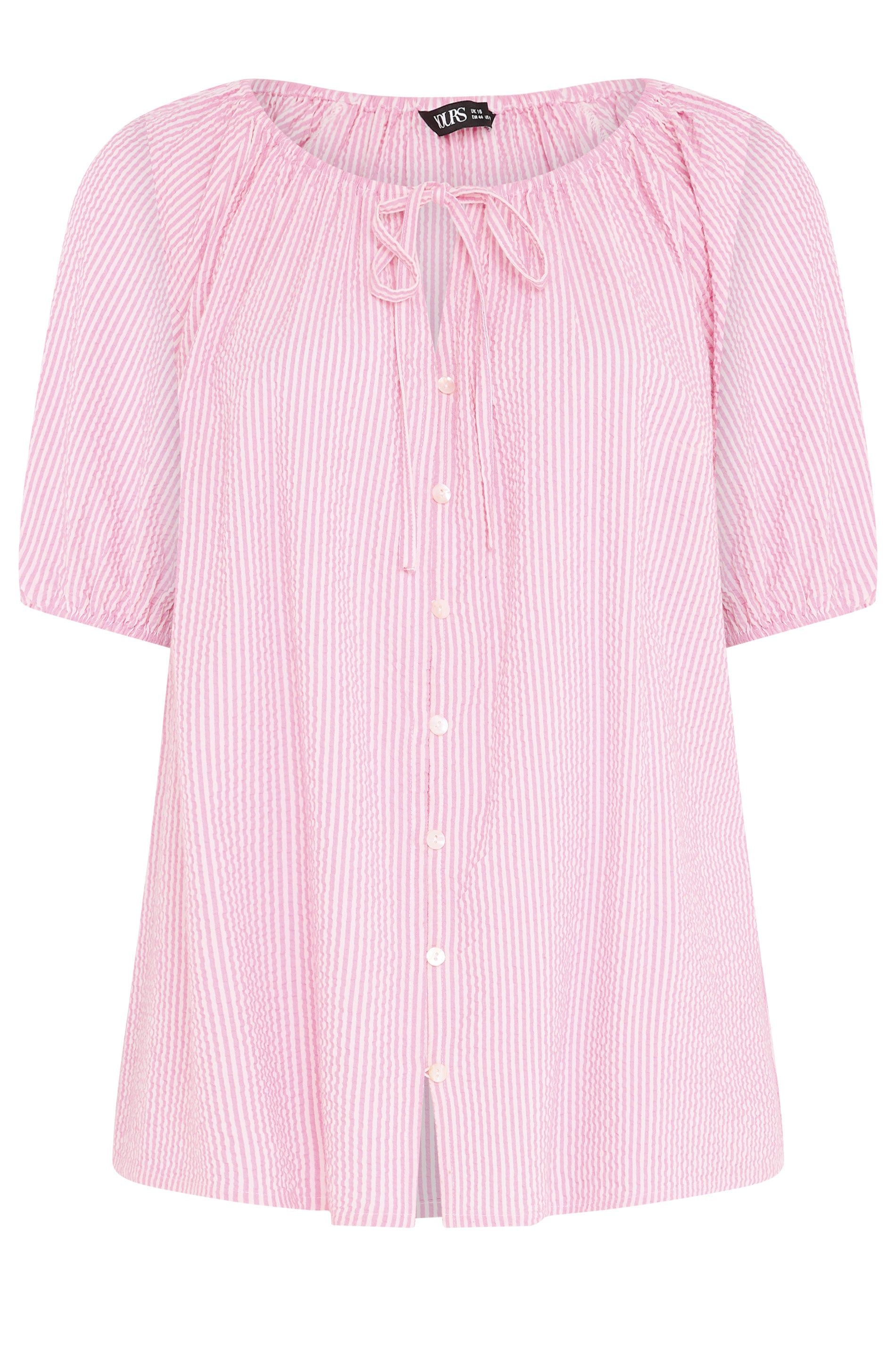 Yours Stripe Tie Neck Top