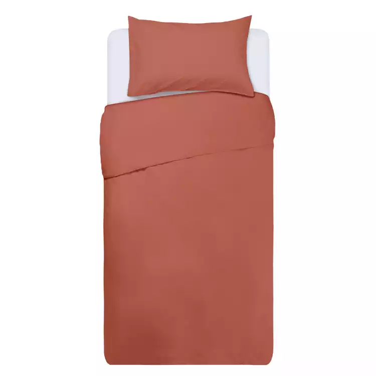 Habitat Polycotton Plain Rust Bedding Set - Single
