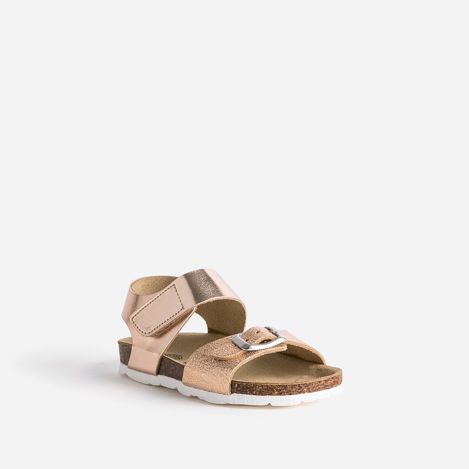 Sandale anatomique BUGGY rose cuivré en cuir