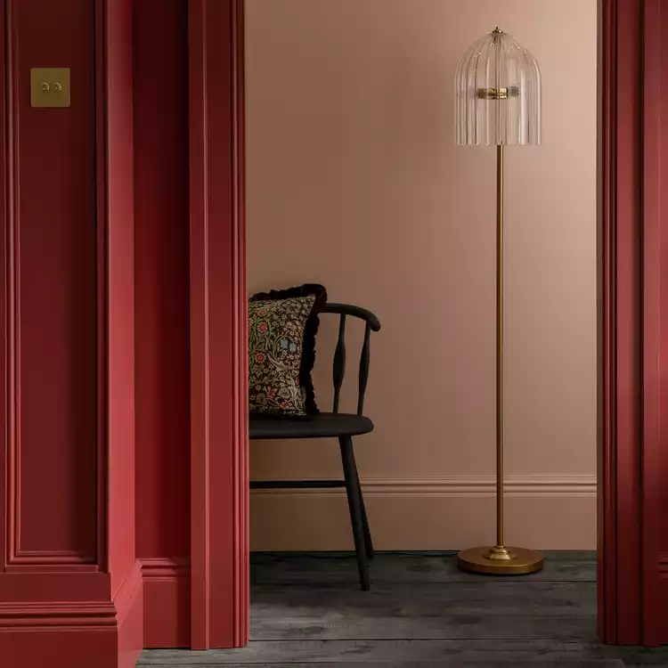 Habitat x Morris & Co. Glass & Brass Cloche Floor Lamp