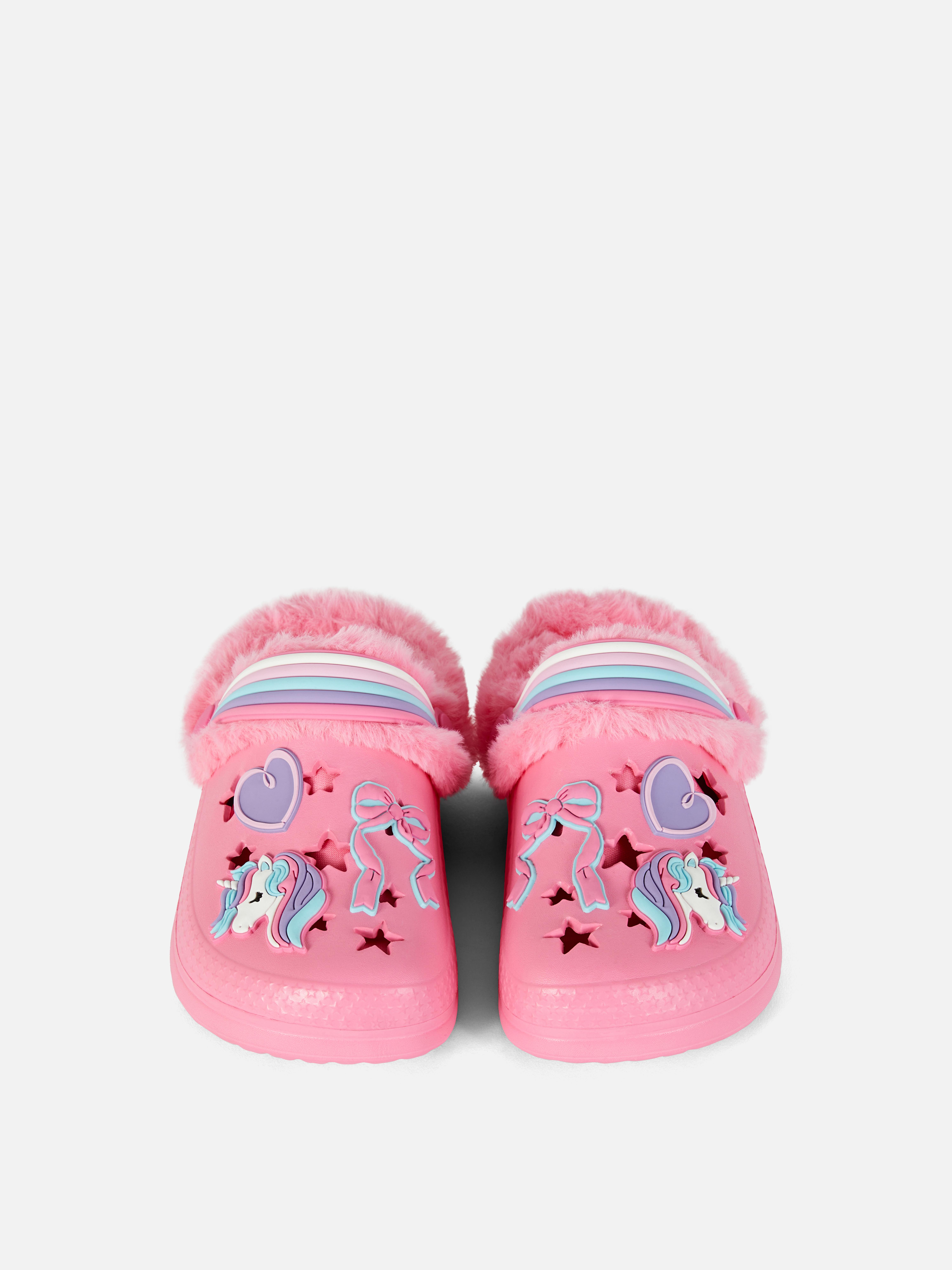 Unicorn Faux Fur Lined Clogs