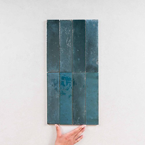 Carrelage Effet Zellige Bleu Nuit TANGER 6x24 Blue - Les Carreaux de Jean