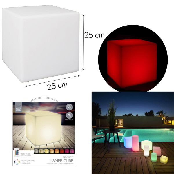 LAMPA PODŁOGOWA Colorfull Cube 25cm sześcian zmiana koloru