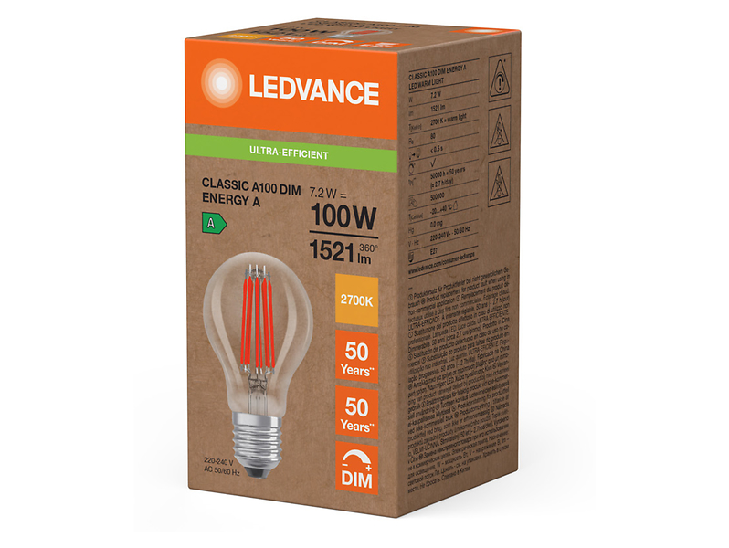 Żarówka LED Bańka E27 8,2W z ciepłą barwą światła