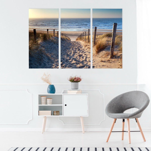 Obraz 3 Częściowy PLAŻA Morze Północne Efekt 3D 60x40cm