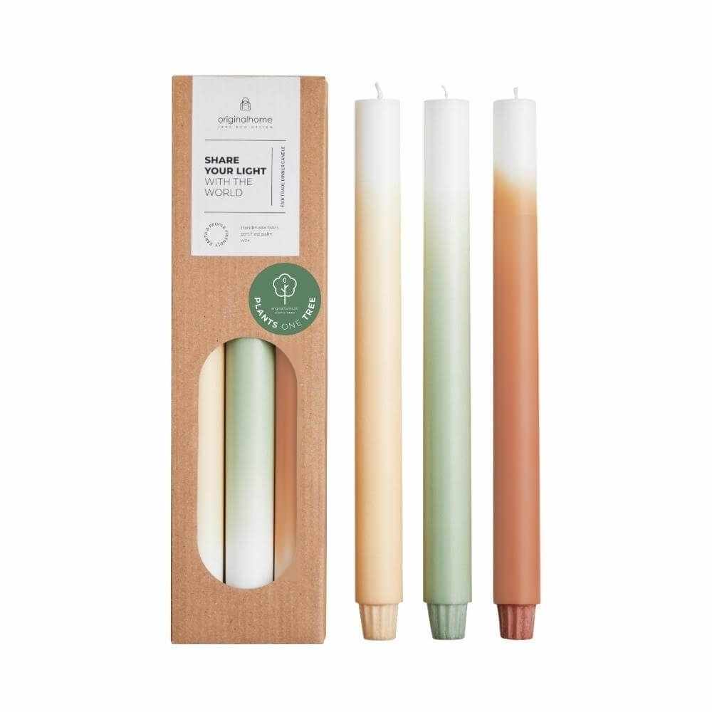 Originalhome dinerkaarsen verloop Pine Tree - 30 cm - set van 3