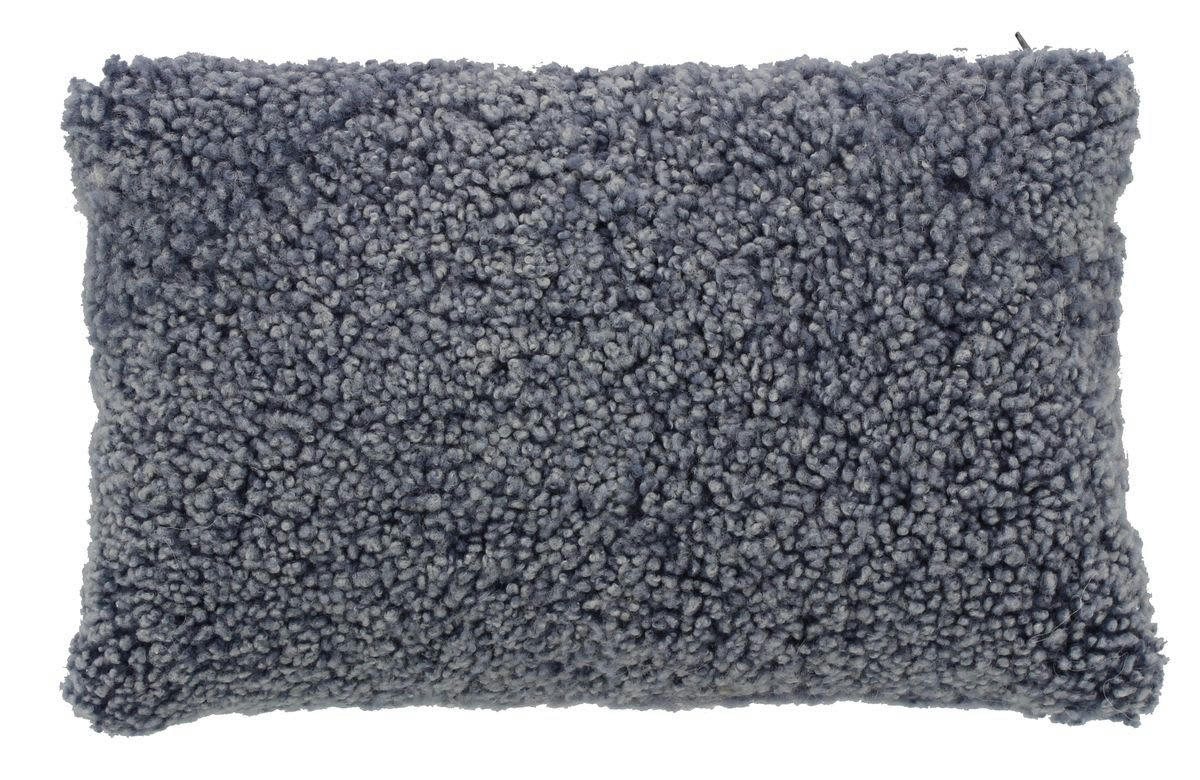 MONTONE - Coussin en mouton gris 24x40cm