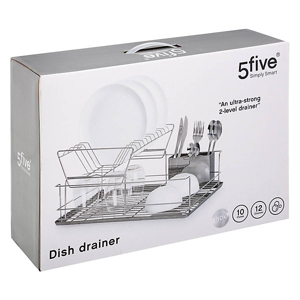 égouttoir acier 2 niveaux avec plateau Inox - 5Five