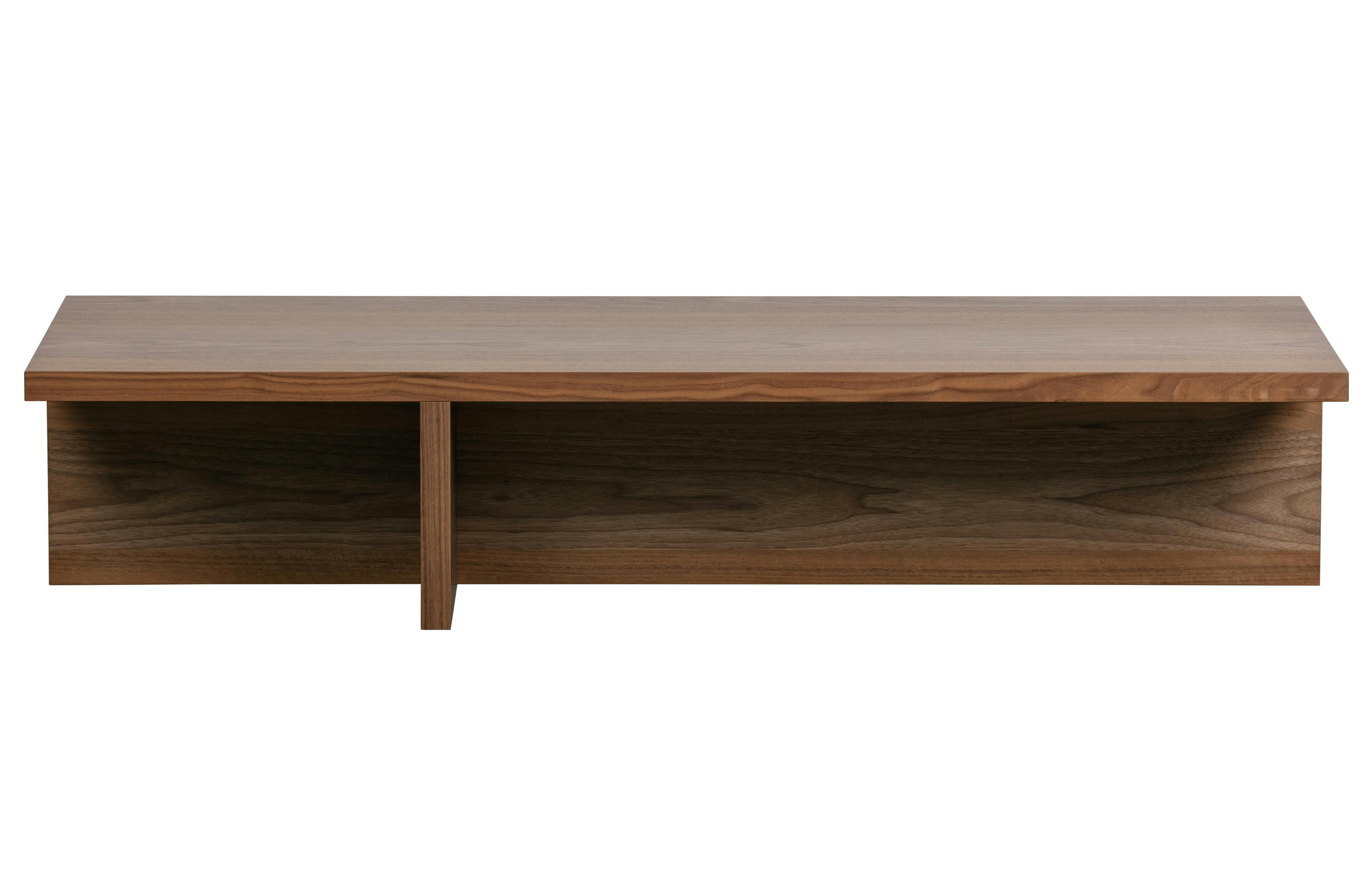VTWONEN - Table basse salon bois de noix blanc mat 27x135x49