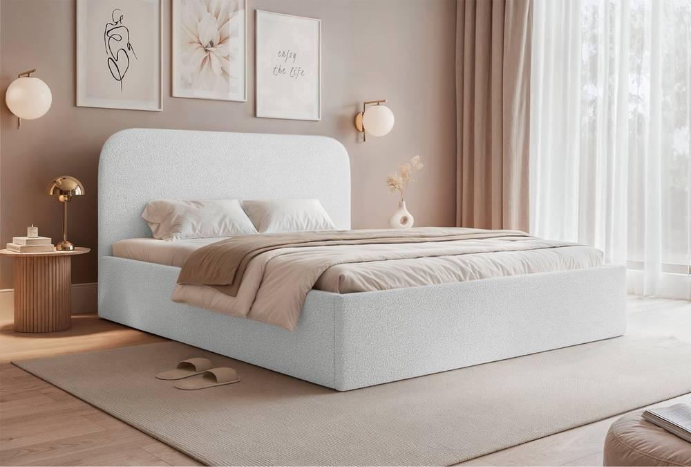 Bedframe Fia 160x200 bouclé met opbergruimte