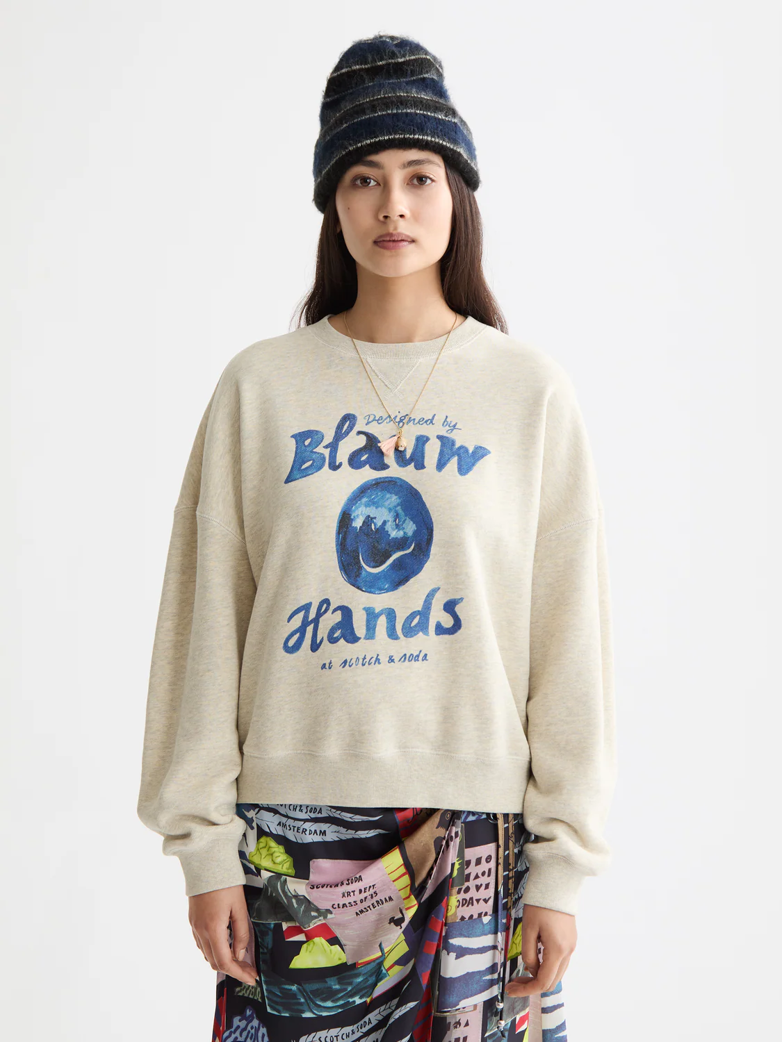 Washed Oversized Fit Sweatshirt With Graphic