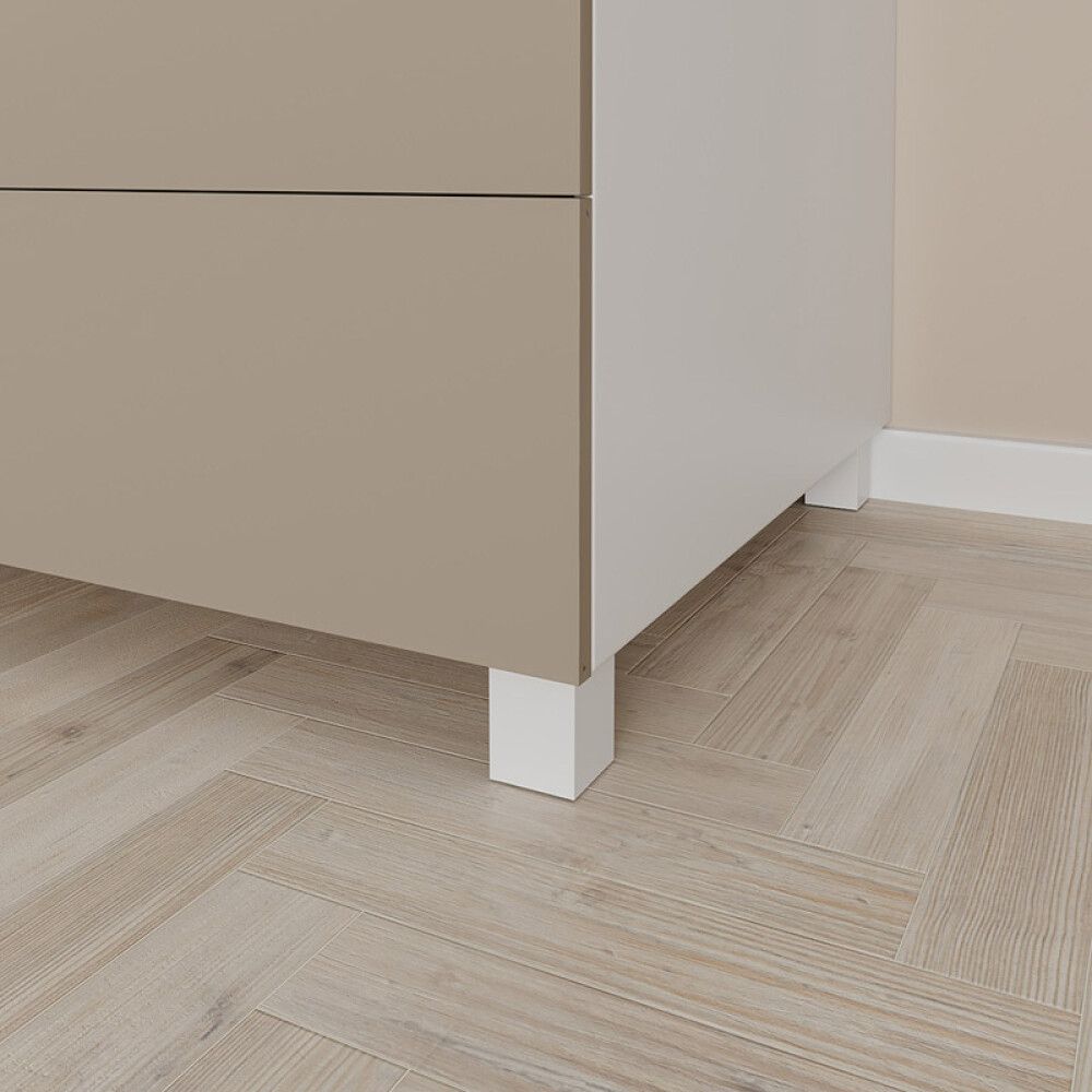 MØBELBEN REI ABS-PLAST 40X40X60MM BLANK KROM
